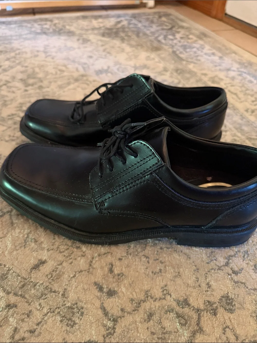Dr. Scholl's Black Men's Lace-Up Square-Toe Dress Oxfords